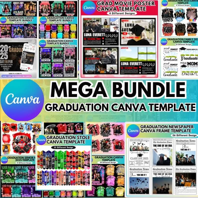 Digital download Graduation templates bundle